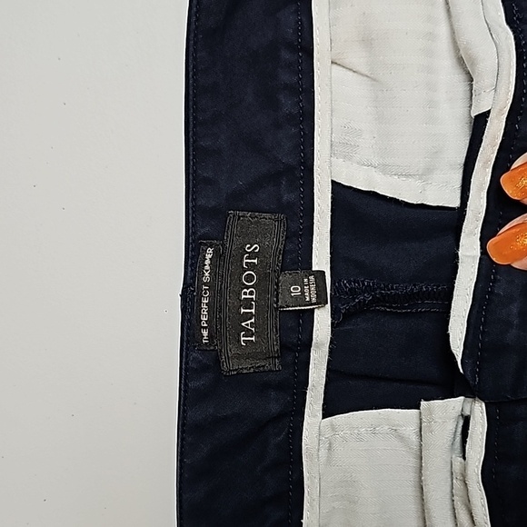 Talbots Perfect Skimmer Pant Navy Sz 10 Excellent - Picture 8 of 12